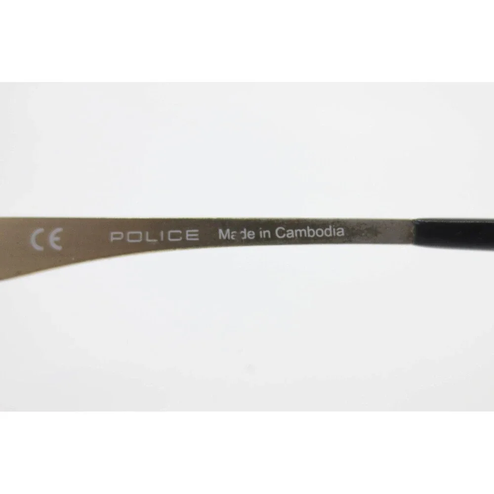 Police VPL986K 0700 Black Gold Rectangular Eyeglasses Frames 54-16-145 Mens